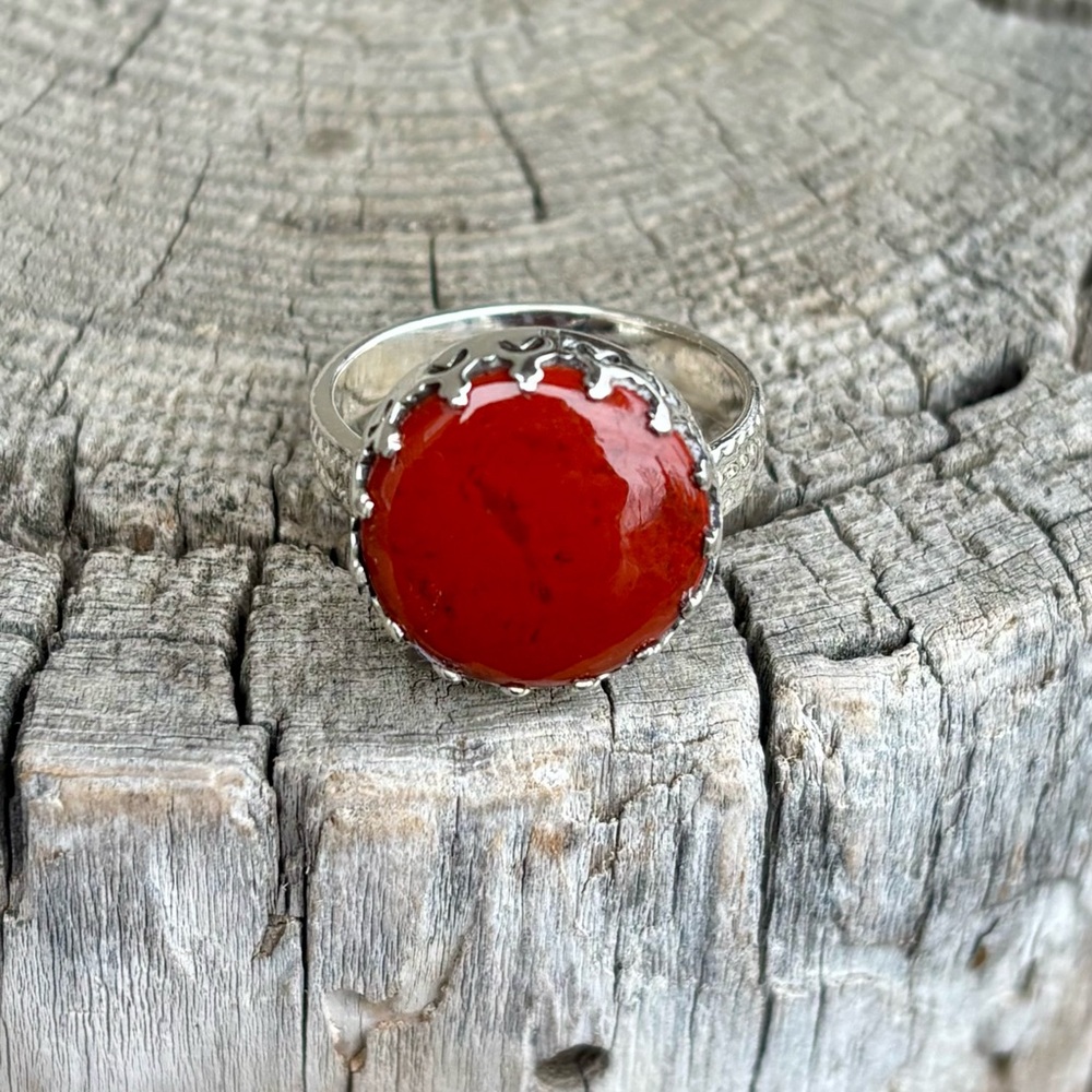 Red Moss Agate Ring - Picture 11 of 12